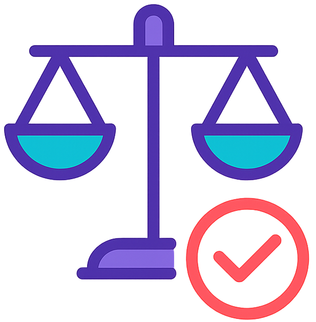 Balanced Justice Icon with Checkmark-1