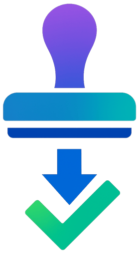 Stamp with Checkmark and Arrow-1